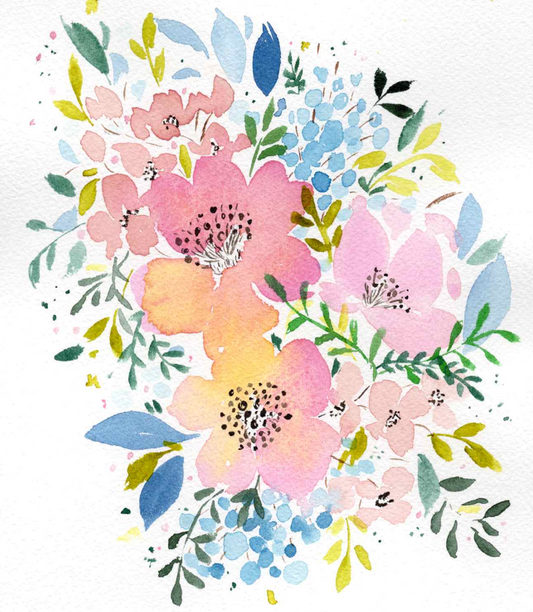 Valentine's Day Watercolor Bouquet Commission