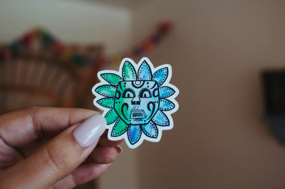 Mexica Mask Illustration Sticker