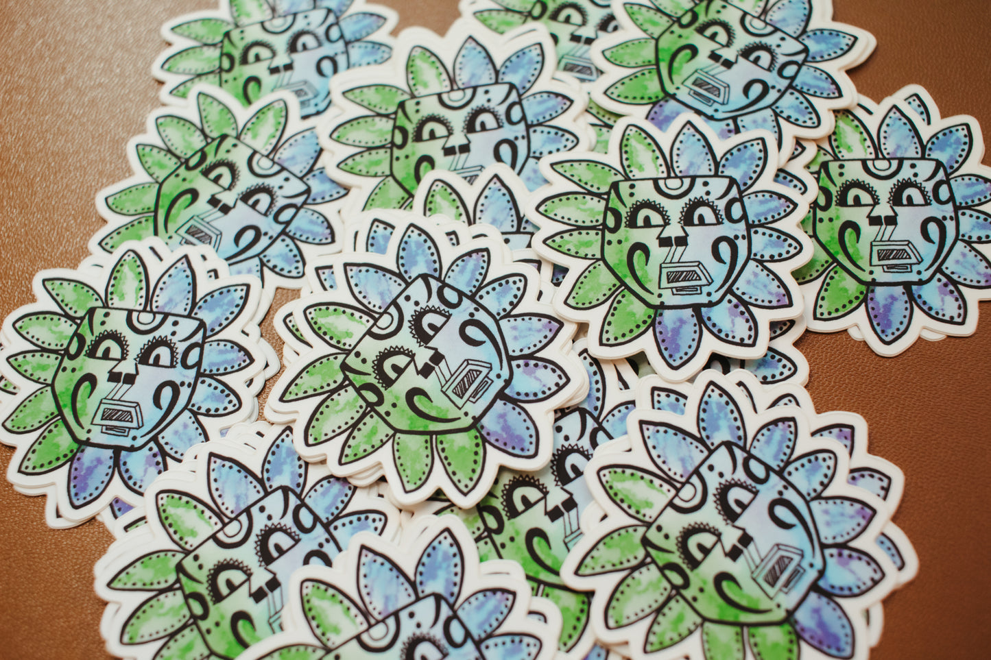 Mexica Mask Illustration Sticker